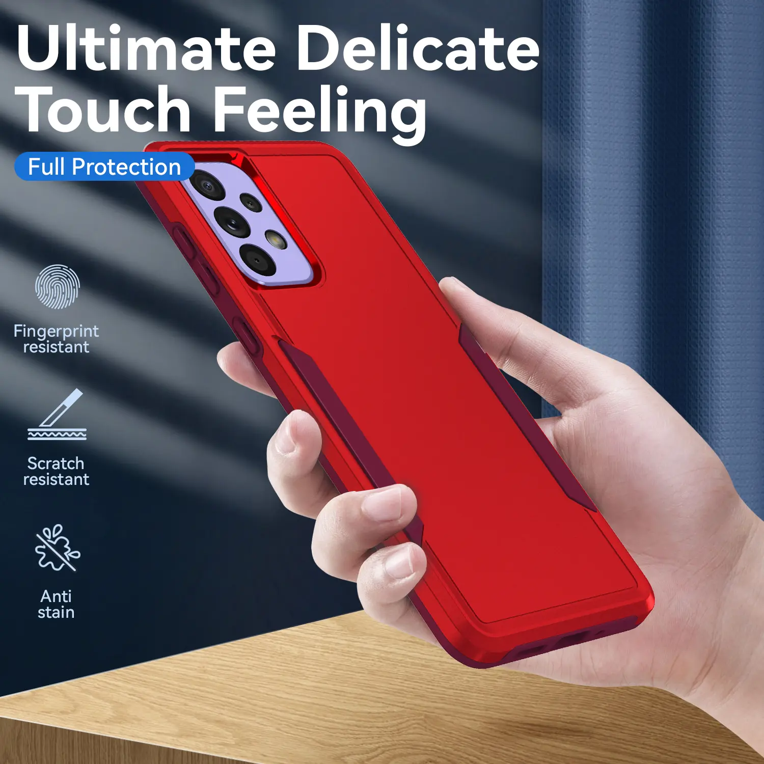 Samsung Galaxy A53 Hoesje Schokbestendige Hardcase Back Cover Rood afbeelding 4
