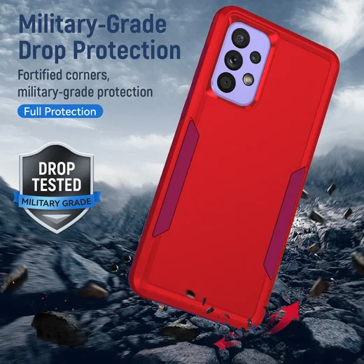 Samsung Galaxy A53 Hoesje Schokbestendige Hardcase Back Cover Rood afbeelding 2