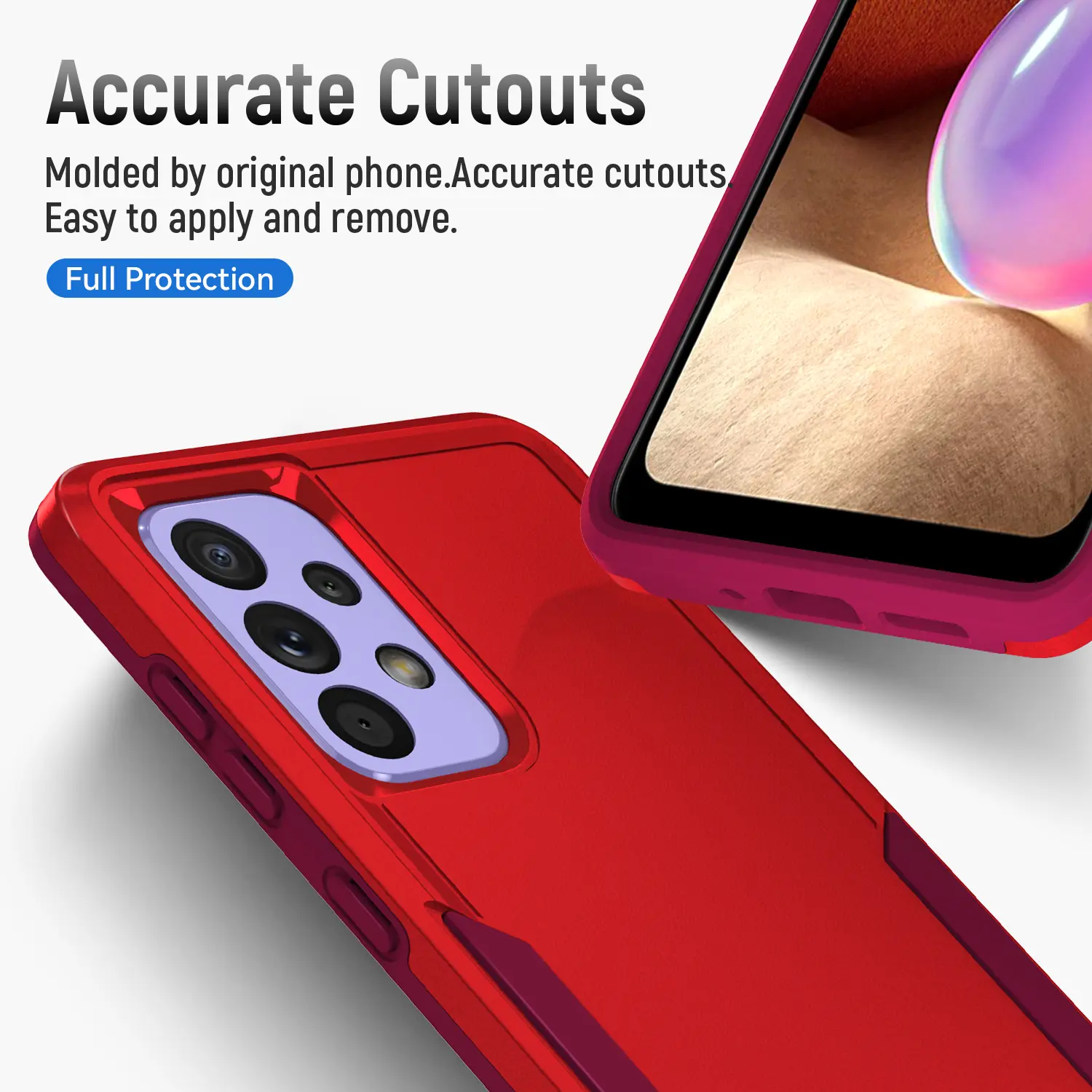 Samsung Galaxy A53 Hoesje Schokbestendige Hardcase Back Cover Rood afbeelding 5