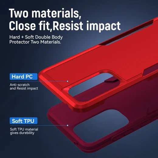 Samsung Galaxy A53 Hoesje Schokbestendige Hardcase Back Cover Rood afbeelding 7