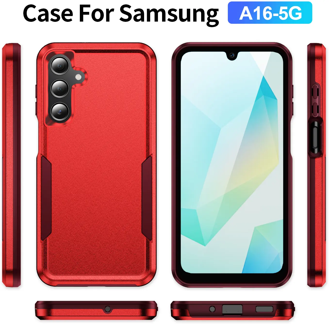 Samsung Galaxy A16 Hoesje Schokbestendige Hardcase Back Cover Rood afbeelding 9