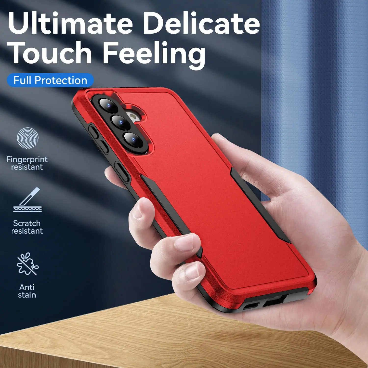Samsung Galaxy A57 Hoesje Schokbestendige Hardcase Back Cover Rood afbeelding 2