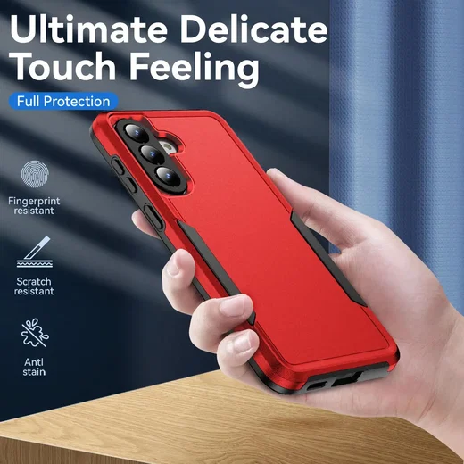 Samsung Galaxy A57 Hoesje Schokbestendige Hardcase Back Cover Rood afbeelding 2