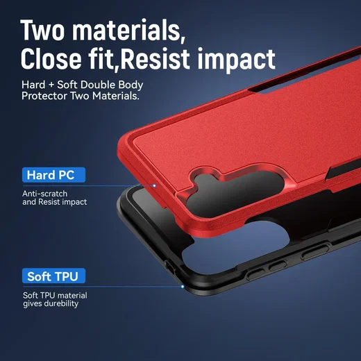 Samsung Galaxy A57 Hoesje Schokbestendige Hardcase Back Cover Rood afbeelding 5