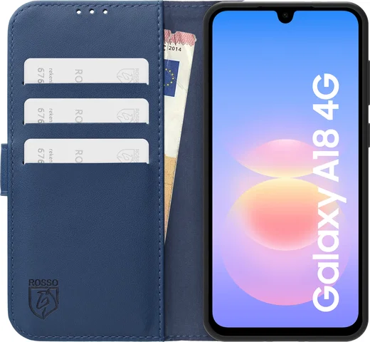 Rosso Element Modern Samsung Galaxy A18 Hoesje Book Case Wallet Blauw afbeelding 3