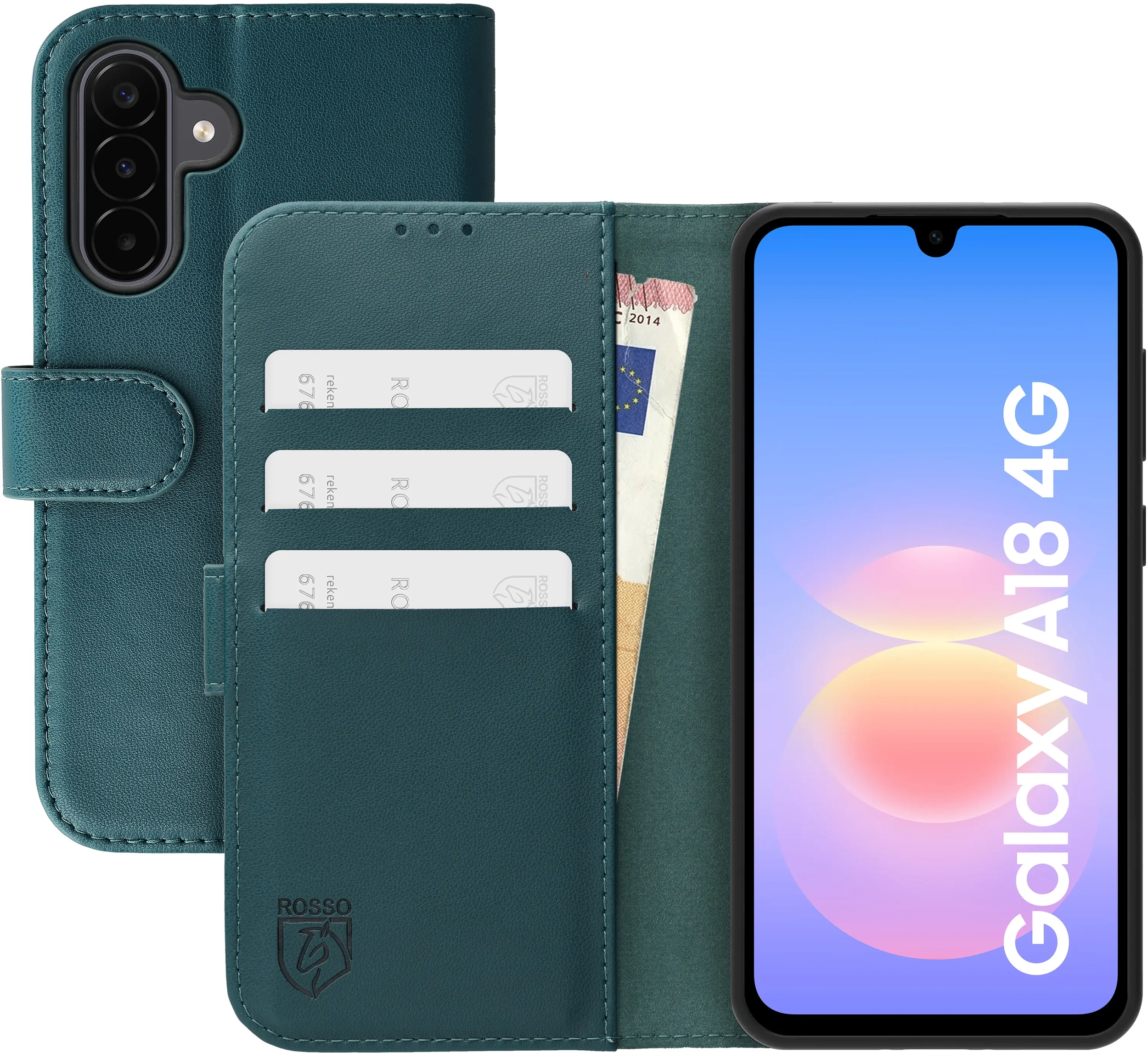 Rosso Element Modern Samsung Galaxy A18 Hoesje Book Case Wallet Groen afbeelding 1