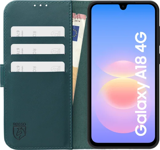 Rosso Element Modern Samsung Galaxy A18 Hoesje Book Case Wallet Groen afbeelding 3