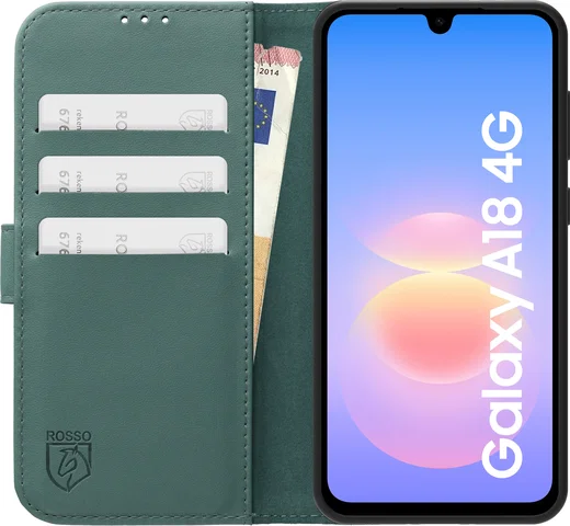 Rosso Element Modern Samsung Galaxy A18 Hoesje Book Case Wallet Licht Groen afbeelding 3