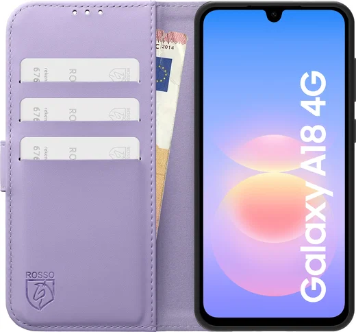 Rosso Element Modern Samsung Galaxy A18 Hoesje Book Case Wallet Paars afbeelding 3