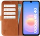 Rosso Deluxe Samsung Galaxy A18 Hoesje Echt Leer Book Case Bruin afbeelding 1