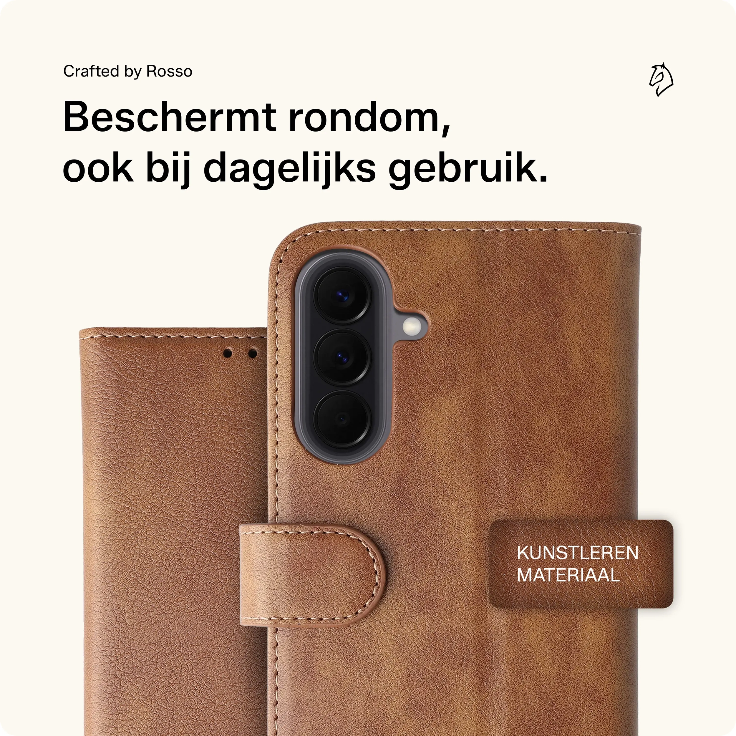 Rosso Element Samsung Galaxy A18 Hoesje Book Case Wallet Bruin afbeelding 3