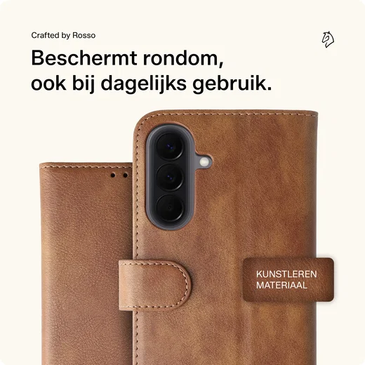 Rosso Element Samsung Galaxy A18 Hoesje Book Case Wallet Bruin afbeelding 3