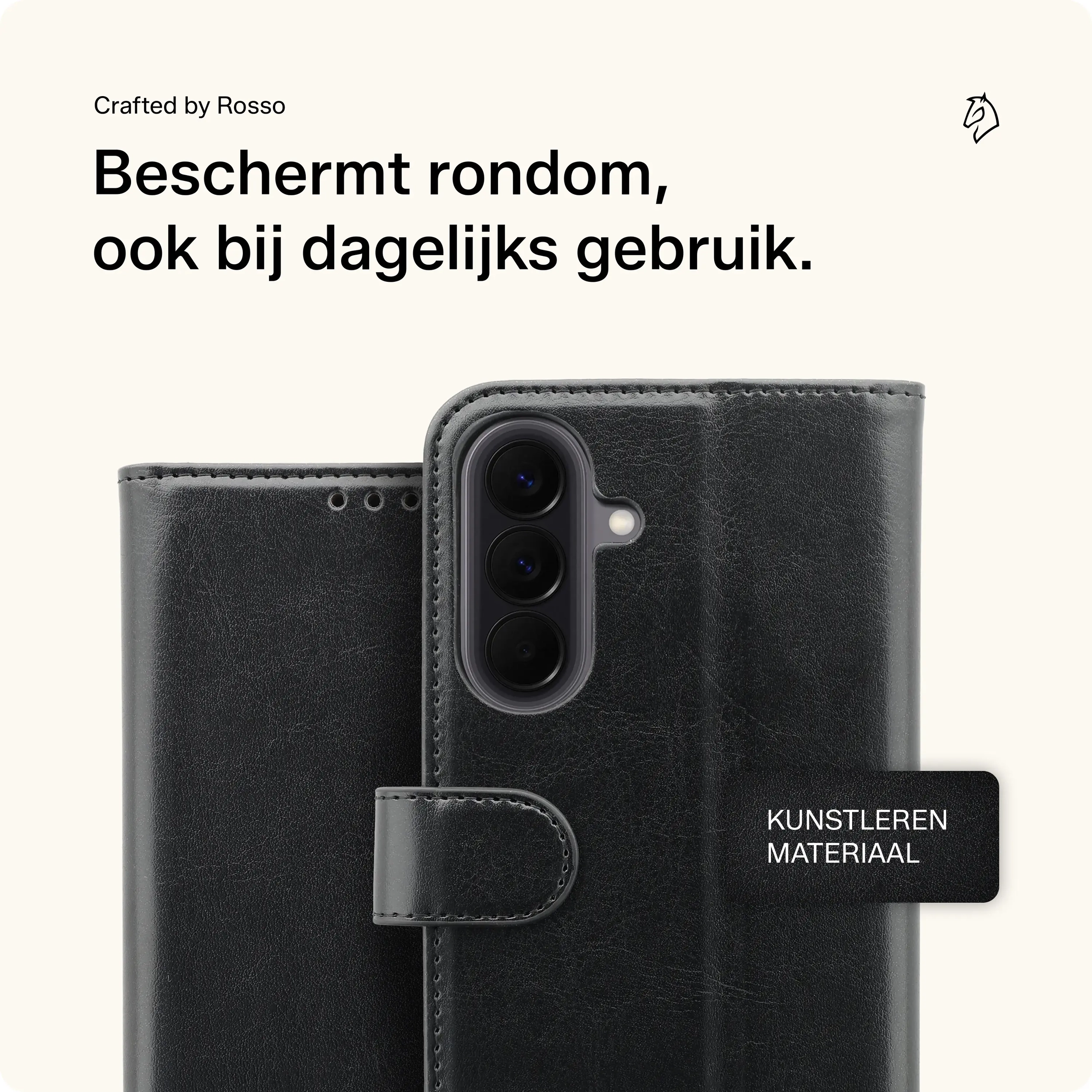 Rosso Element Samsung Galaxy A18 Hoesje Book Case Wallet Zwart afbeelding 3