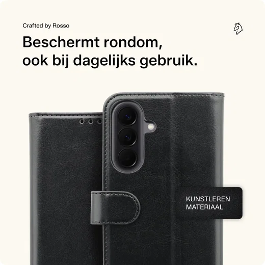 Rosso Element Samsung Galaxy A18 Hoesje Book Case Wallet Zwart afbeelding 3