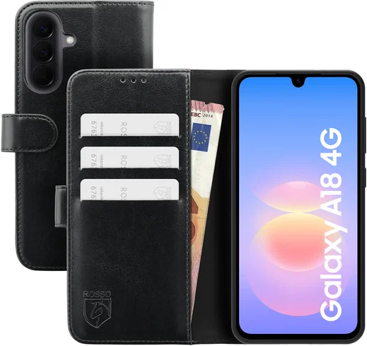 Rosso Element Samsung Galaxy A18 Hoesje Book Case Wallet Zwart afbeelding 1