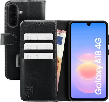 Rosso Element Samsung Galaxy A18 Hoesje Book Case Wallet Zwart