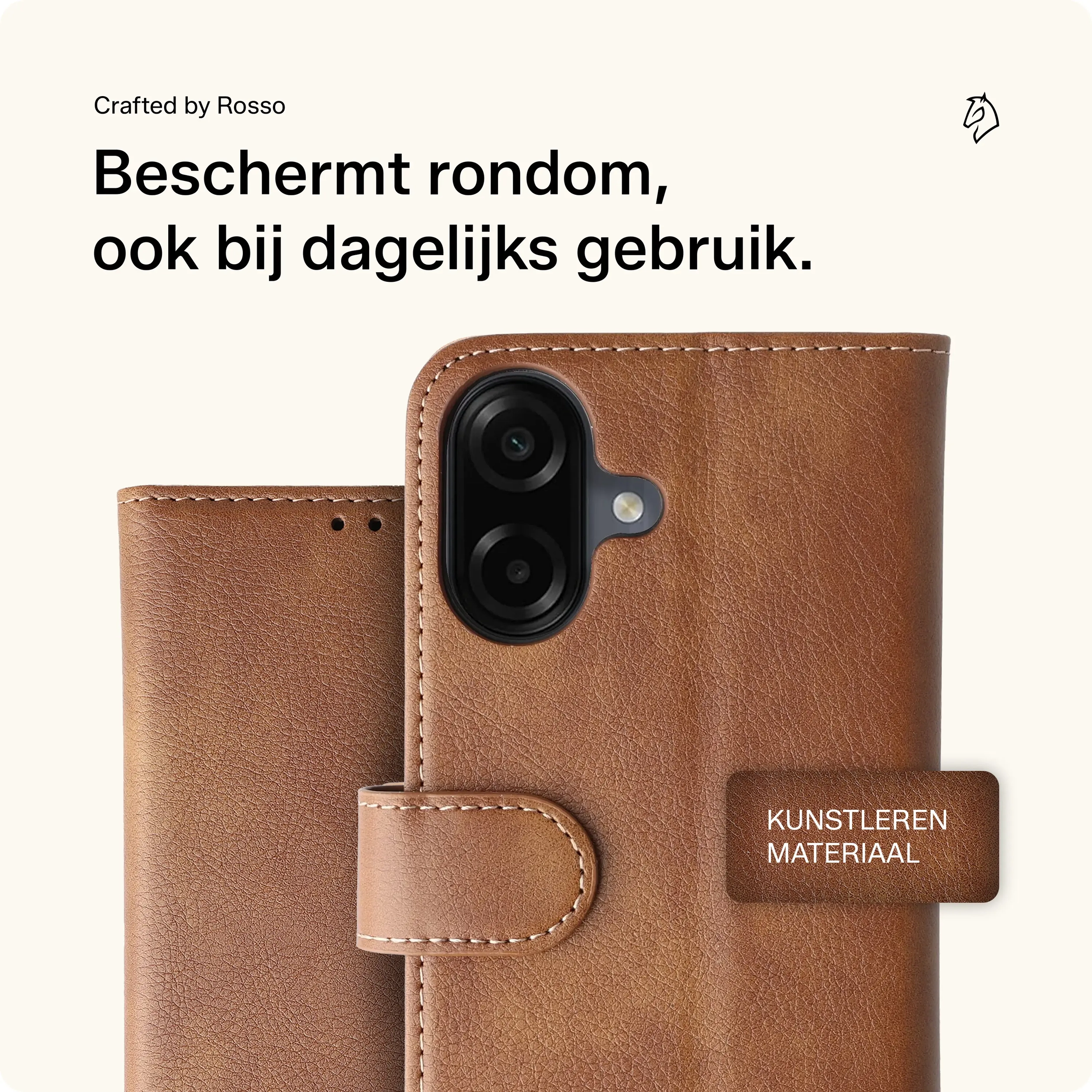 Rosso Element Samsung Galaxy A08 Hoesje Book Case Wallet Bruin afbeelding 3