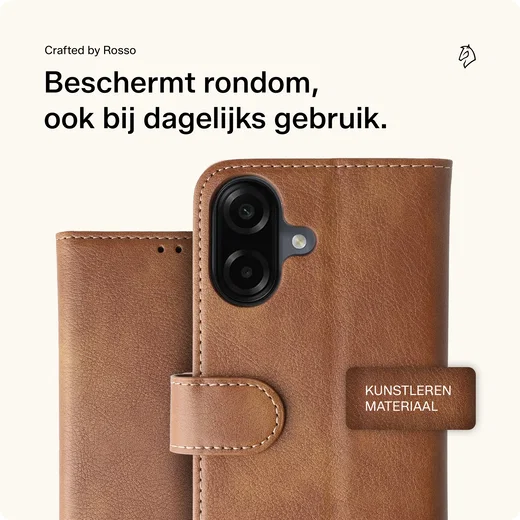 Rosso Element Samsung Galaxy A08 Hoesje Book Case Wallet Bruin afbeelding 3