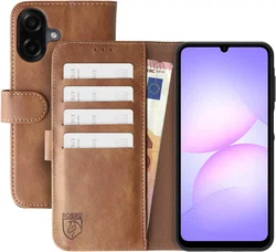 Rosso Element Samsung Galaxy A08 Hoesje Book Case Wallet Bruin afbeelding