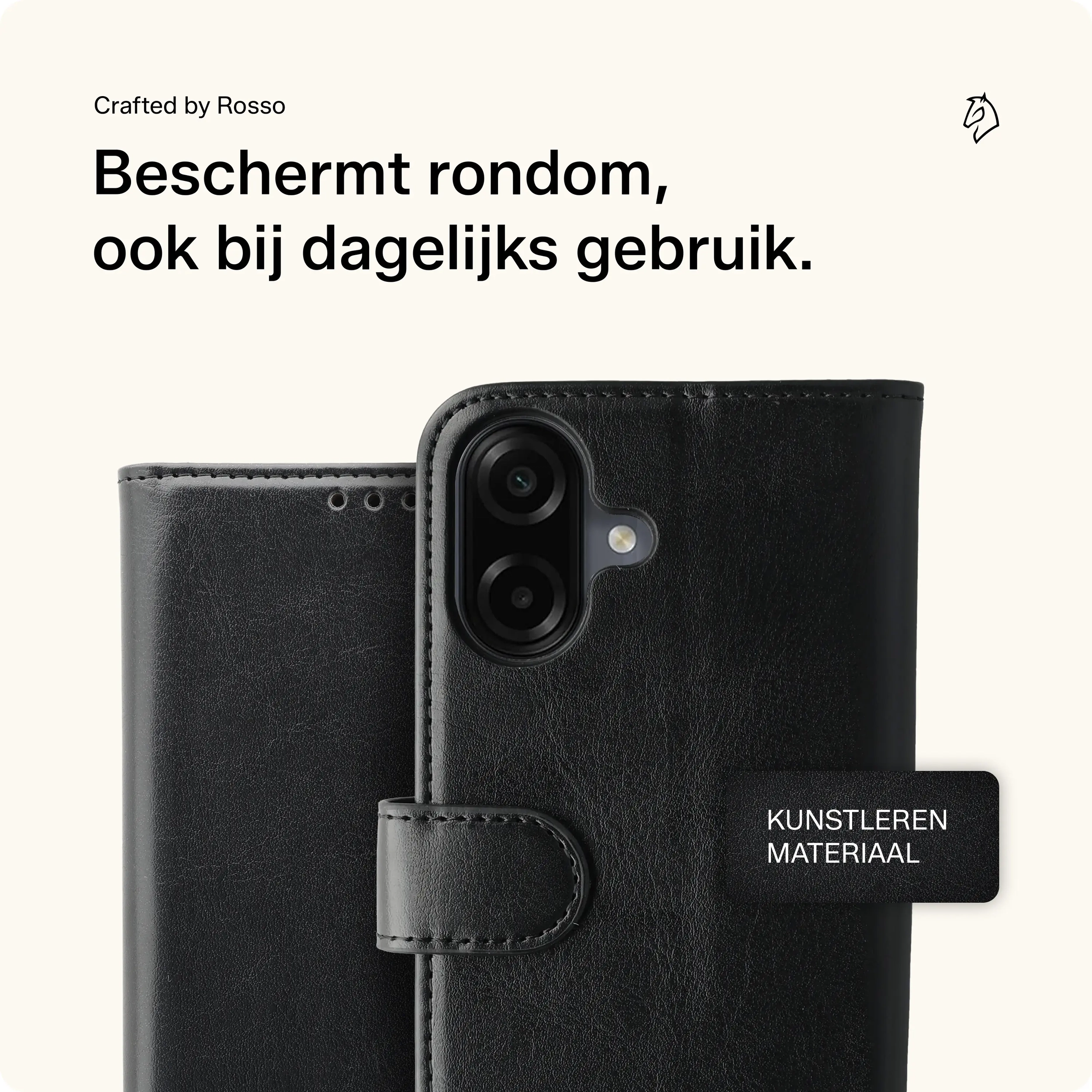 Rosso Element Samsung Galaxy A08 Hoesje Book Case Wallet Zwart afbeelding 3
