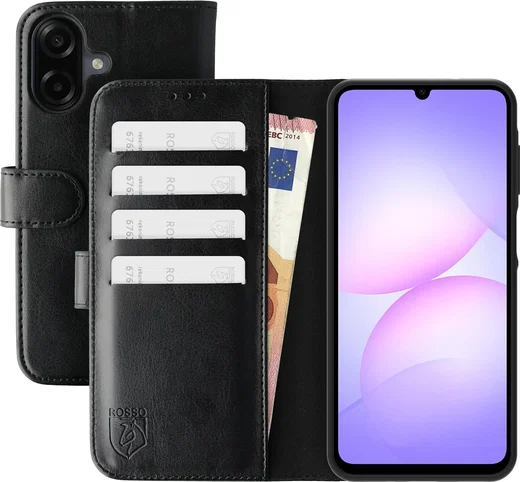 Rosso Element Samsung Galaxy A08 Hoesje Book Case Wallet Zwart afbeelding 1