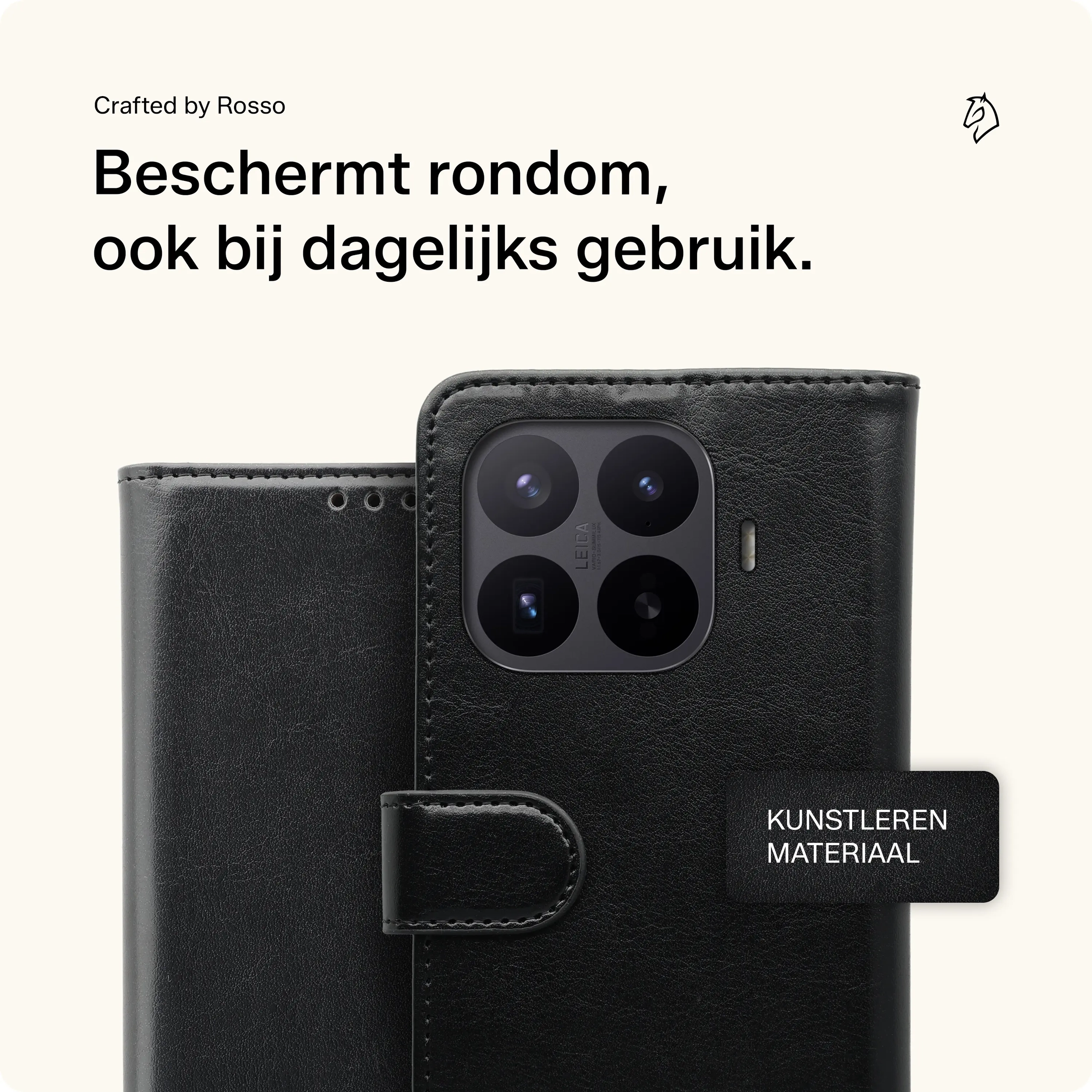 Rosso Element Xiaomi 17T Hoesje Book Case Wallet Zwart afbeelding 3
