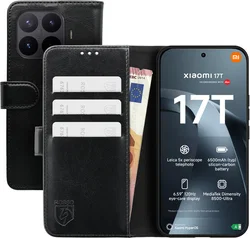 Rosso Element Xiaomi 17T Hoesje Book Case Wallet Zwart afbeelding