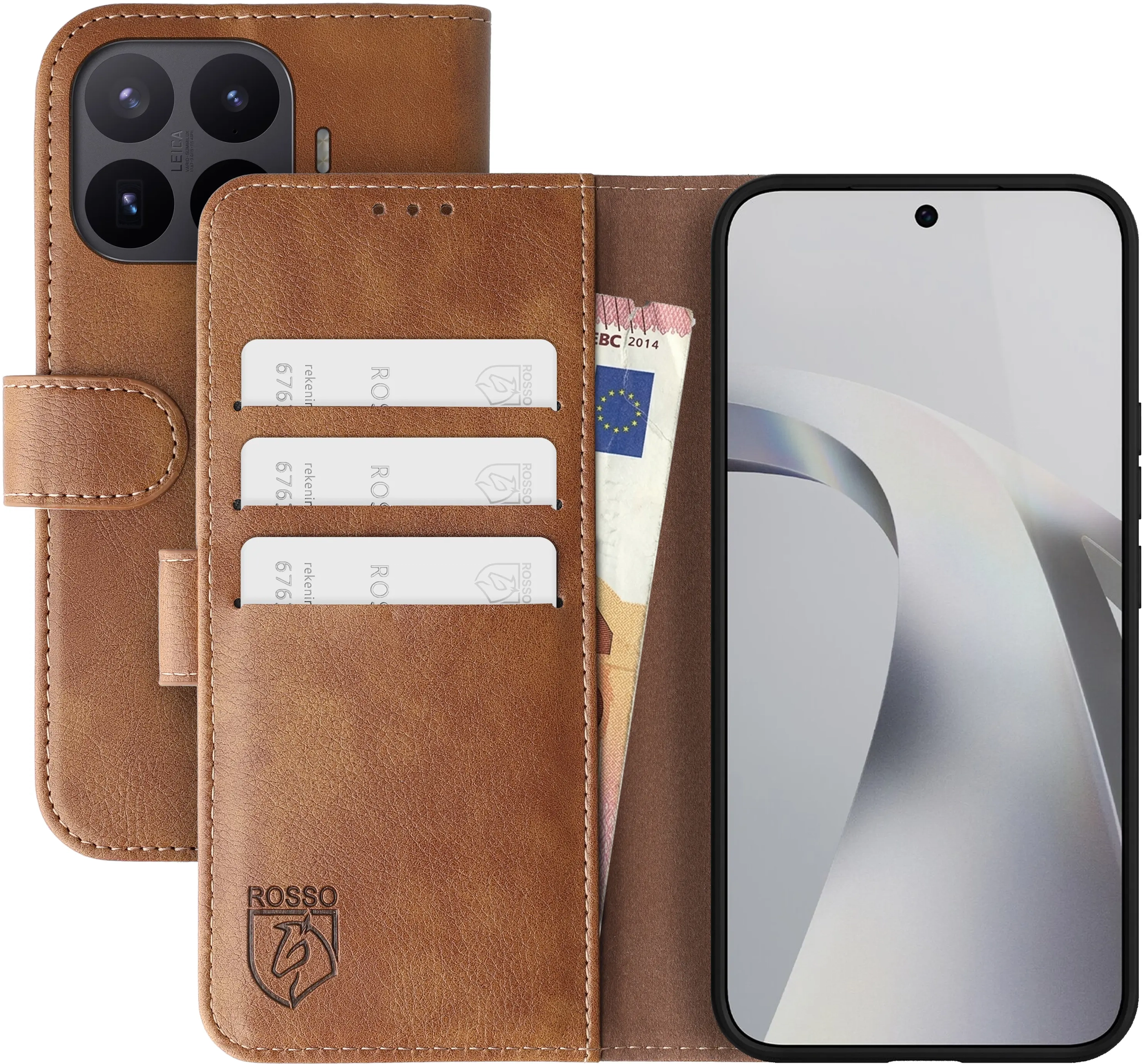 Rosso Element Xiaomi 17T Pro Hoesje Book Case Wallet Bruin afbeelding 1