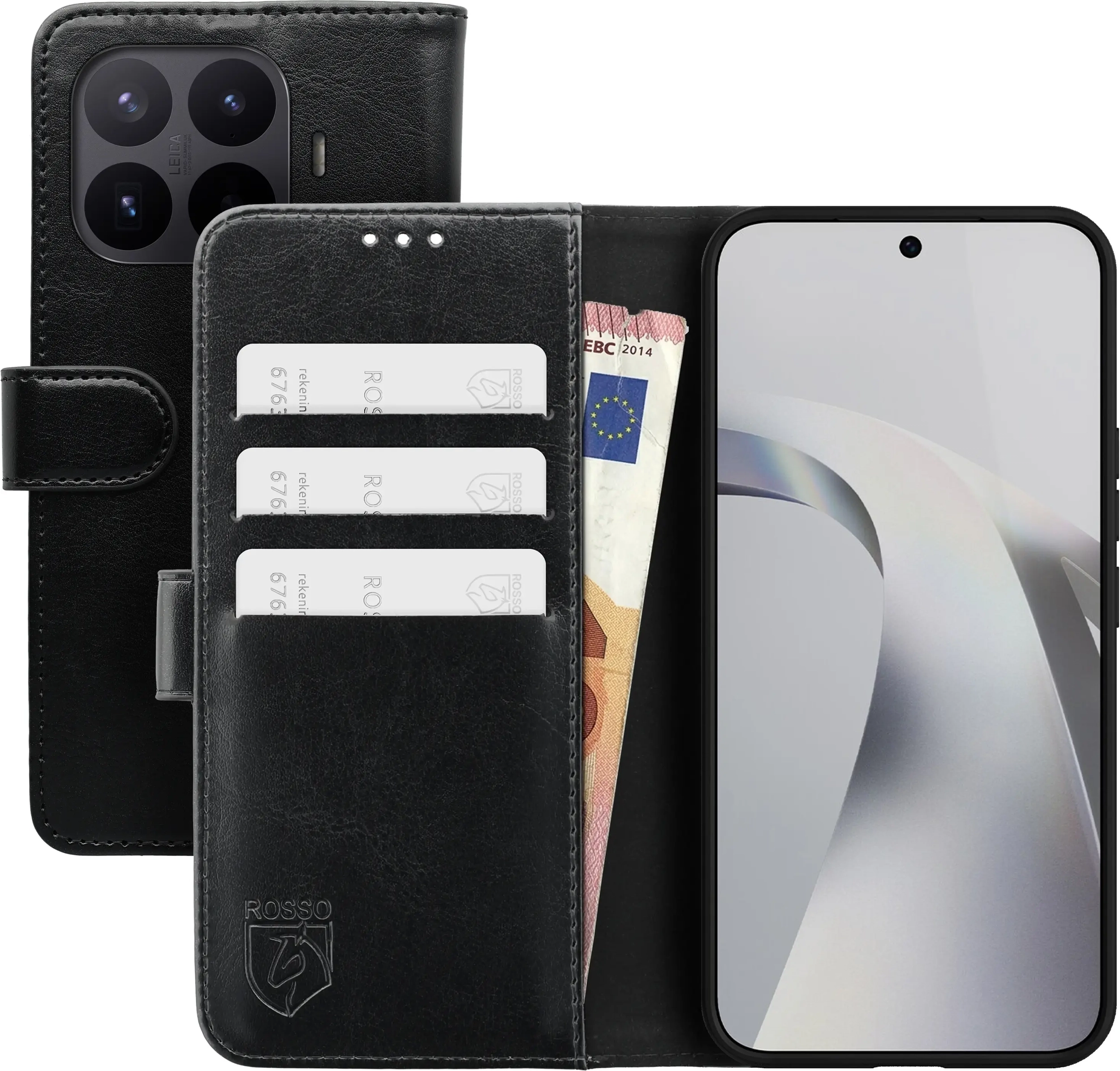 Rosso Element Xiaomi 17T Pro Hoesje Book Case Wallet Zwart afbeelding 1