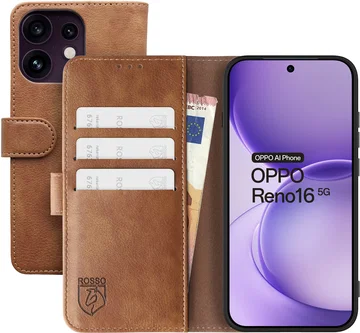 Rosso Element Oppo Reno 16 Hoesje Book Case Wallet Bruin