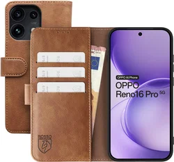 Rosso Element Oppo Reno 16 Pro Hoesje Book Case Wallet Bruin afbeelding