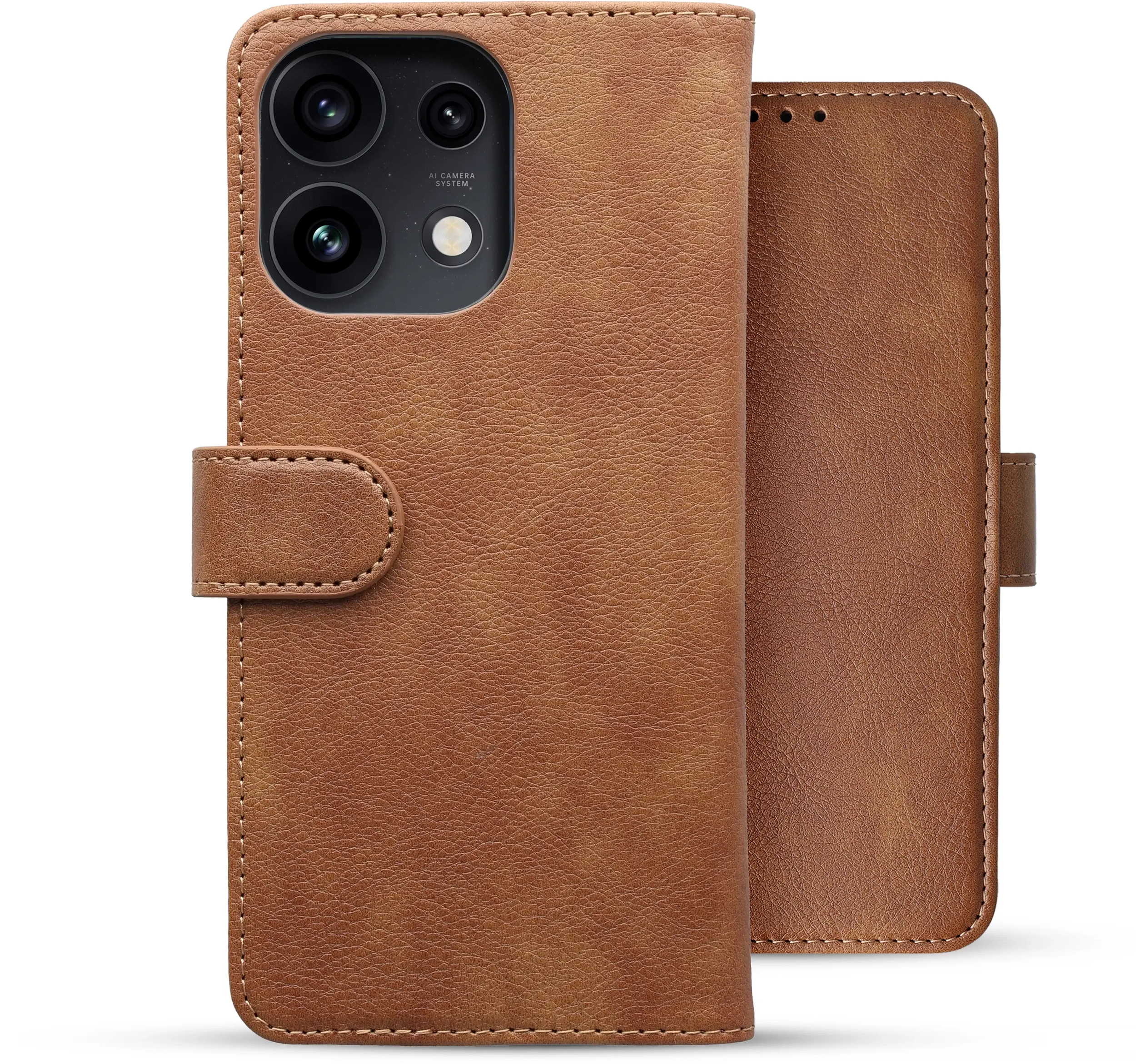Rosso Element Oppo Reno 16 F Hoesje Book Case Wallet Bruin afbeelding 2