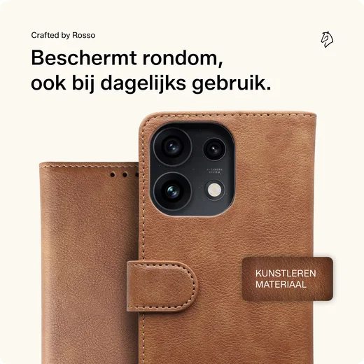 Rosso Element Oppo Reno 16 F Hoesje Book Case Wallet Bruin afbeelding 3