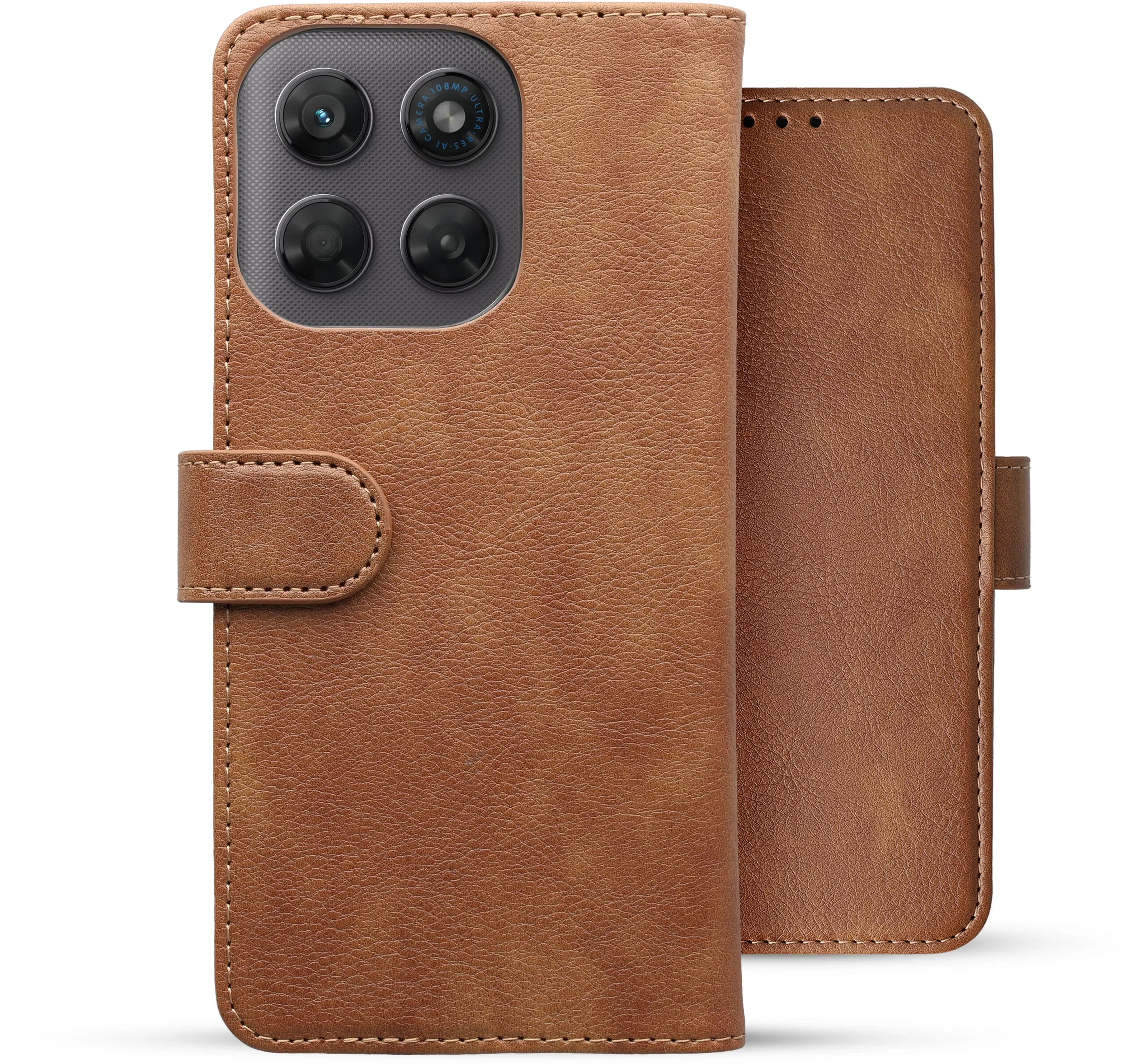 Rosso Element Motorola G47 Hoesje Book Case Wallet Bruin afbeelding 2
