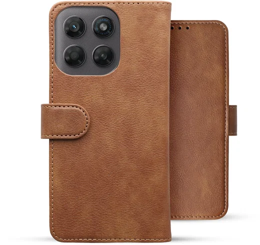 Rosso Element Motorola G47 Hoesje Book Case Wallet Bruin afbeelding 2