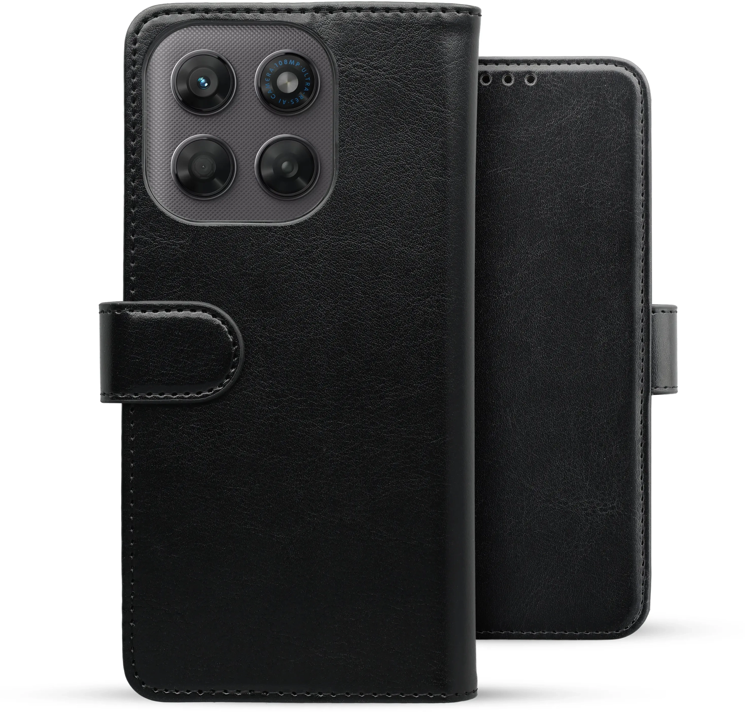 Rosso Element Motorola G47 Hoesje Book Case Wallet Zwart afbeelding 2