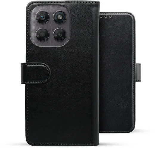Rosso Element Motorola G47 Hoesje Book Case Wallet Zwart afbeelding 2