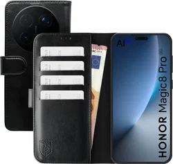 Rosso Element Honor Magic 8 Pro Hoesje Book Case Wallet Zwart afbeelding