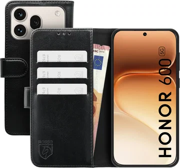 Rosso Element Honor 600 Hoesje Book Case Wallet Zwart
