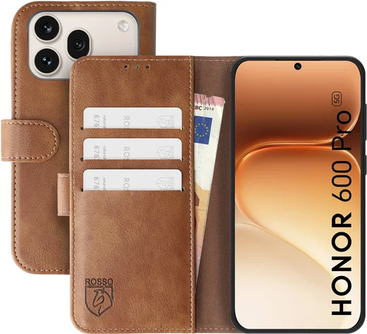 Rosso Element Honor 600 Pro Hoesje Book Case Wallet Bruin afbeelding 1