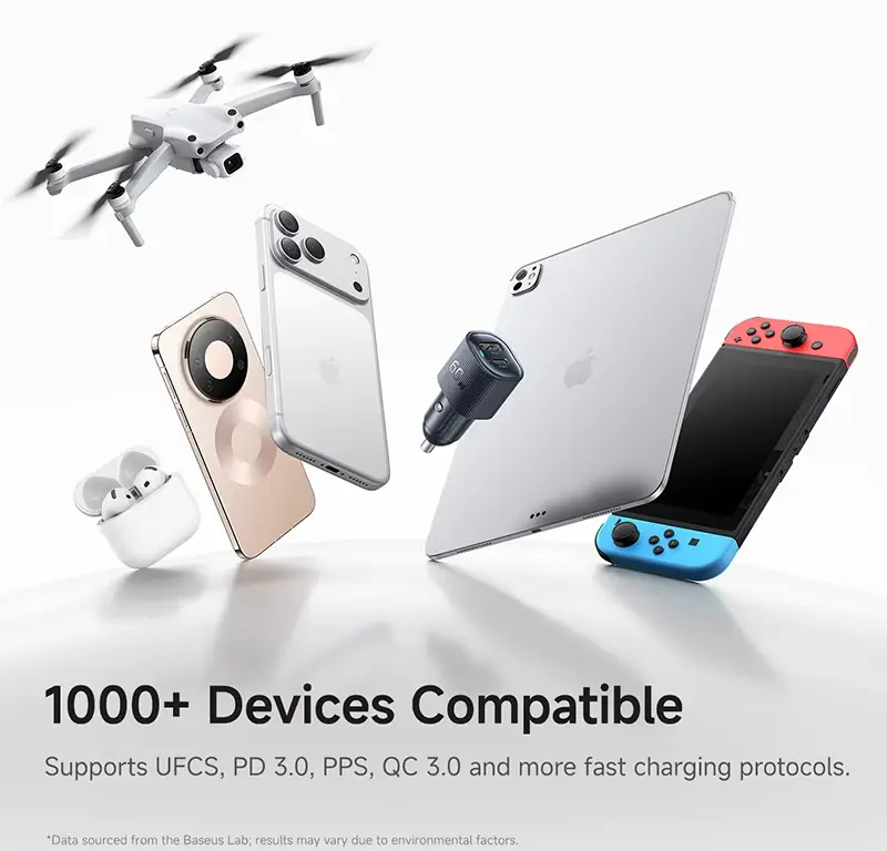 Baseus PrimeTrip VP2 60W USB / USB-C Autolader Zwart afbeelding 5