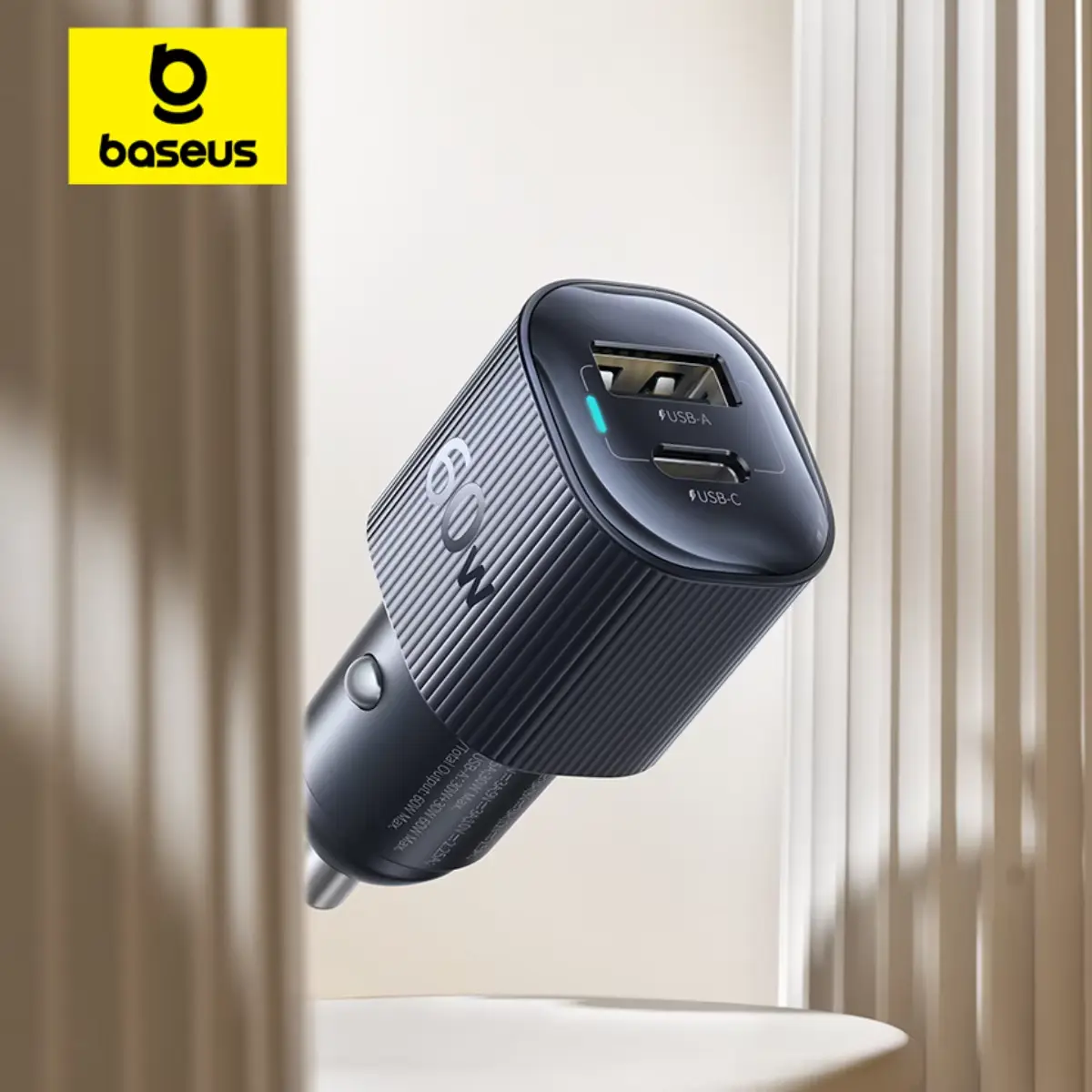 Baseus PrimeTrip VP2 60W USB / USB-C Autolader Zwart afbeelding 2