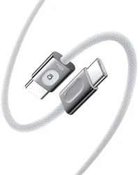 Baseus Frostcore USB-C naar USB-C Gevlochten Kabel 100W Fast Charge 1,2M Wit afbeelding