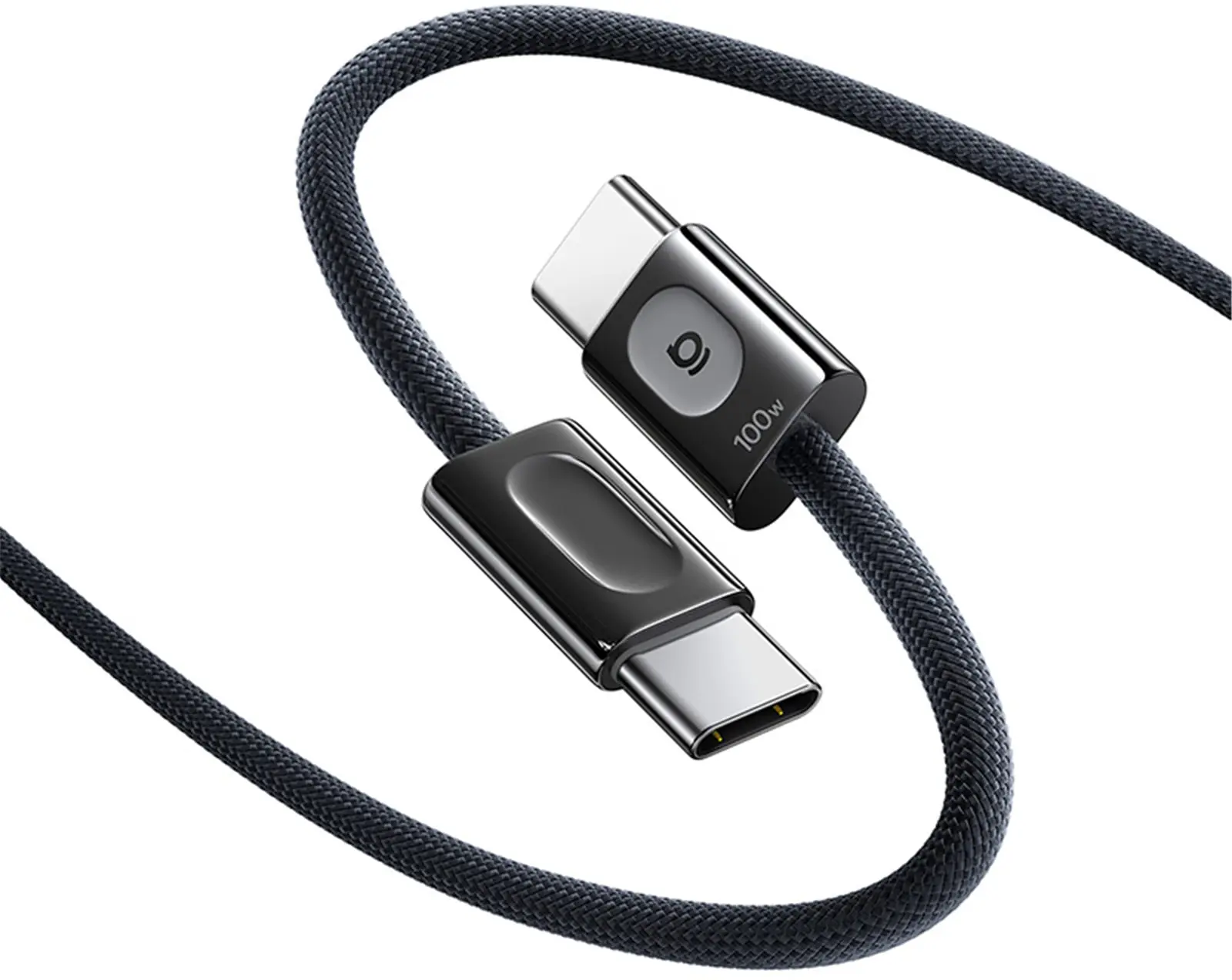 Baseus Frostcore USB-C naar USB-C Gevlochten Kabel 100W Fast Charge 1,2M Zwart afbeelding 1
