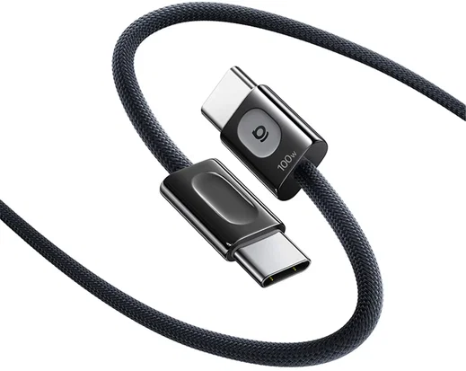 Baseus Frostcore USB-C naar USB-C Gevlochten Kabel 100W Fast Charge 1,2M Zwart afbeelding 1