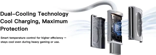 Baseus Frostcore USB-C naar USB-C Gevlochten Kabel 100W Fast Charge 1,2M Zwart afbeelding 5