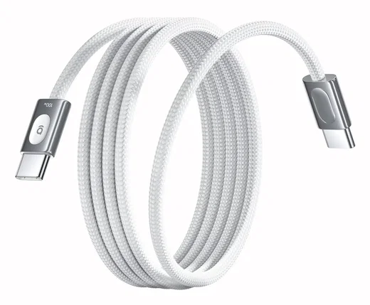Baseus Frostcore USB-C naar USB-C Gevlochten Kabel 100W Fast Charge 2M Wit afbeelding 2