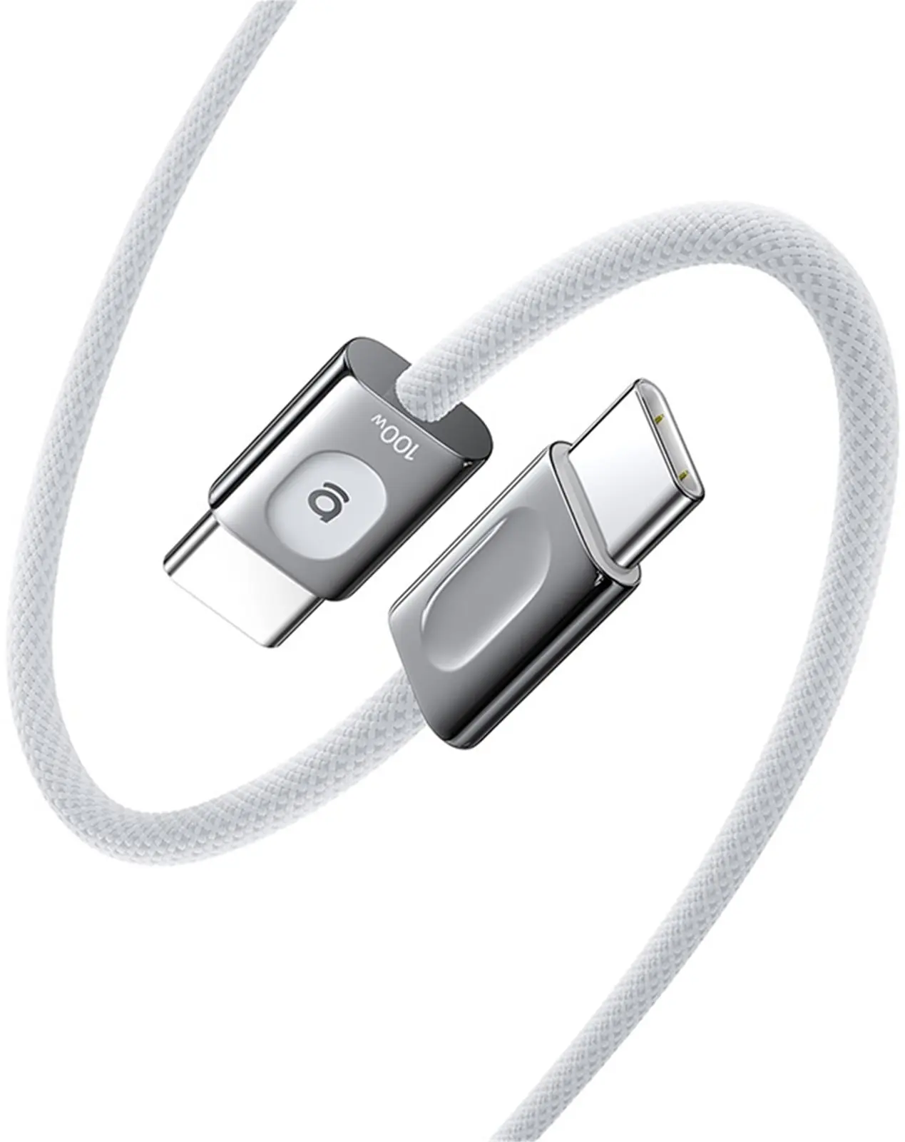 Baseus Frostcore USB-C naar USB-C Gevlochten Kabel 100W Fast Charge 2M Wit afbeelding 1
