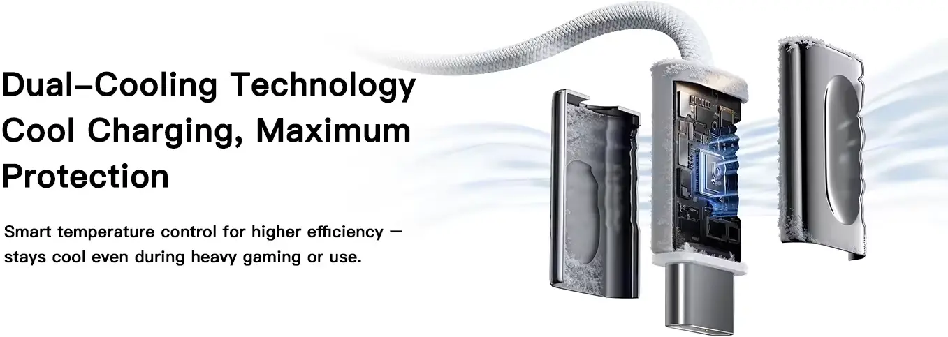 Baseus Frostcore USB-C naar USB-C Gevlochten Kabel 100W Fast Charge 2M Zwart afbeelding 5