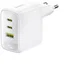 Baseus EnerFill FE22 GaN Snellader 70W 2x USB-C + USB-A  USB Oplader wit